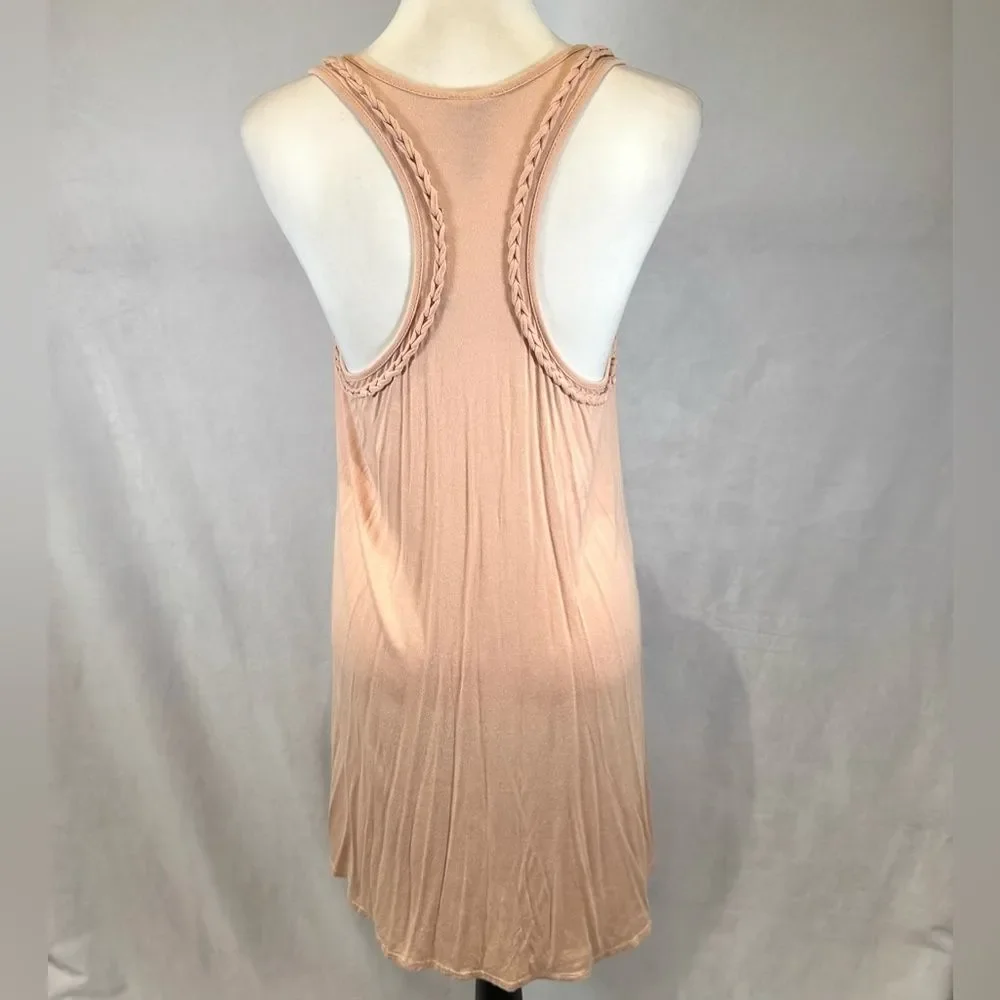 Francesca’s Alya blush twisted detail racerback shift dress size medium